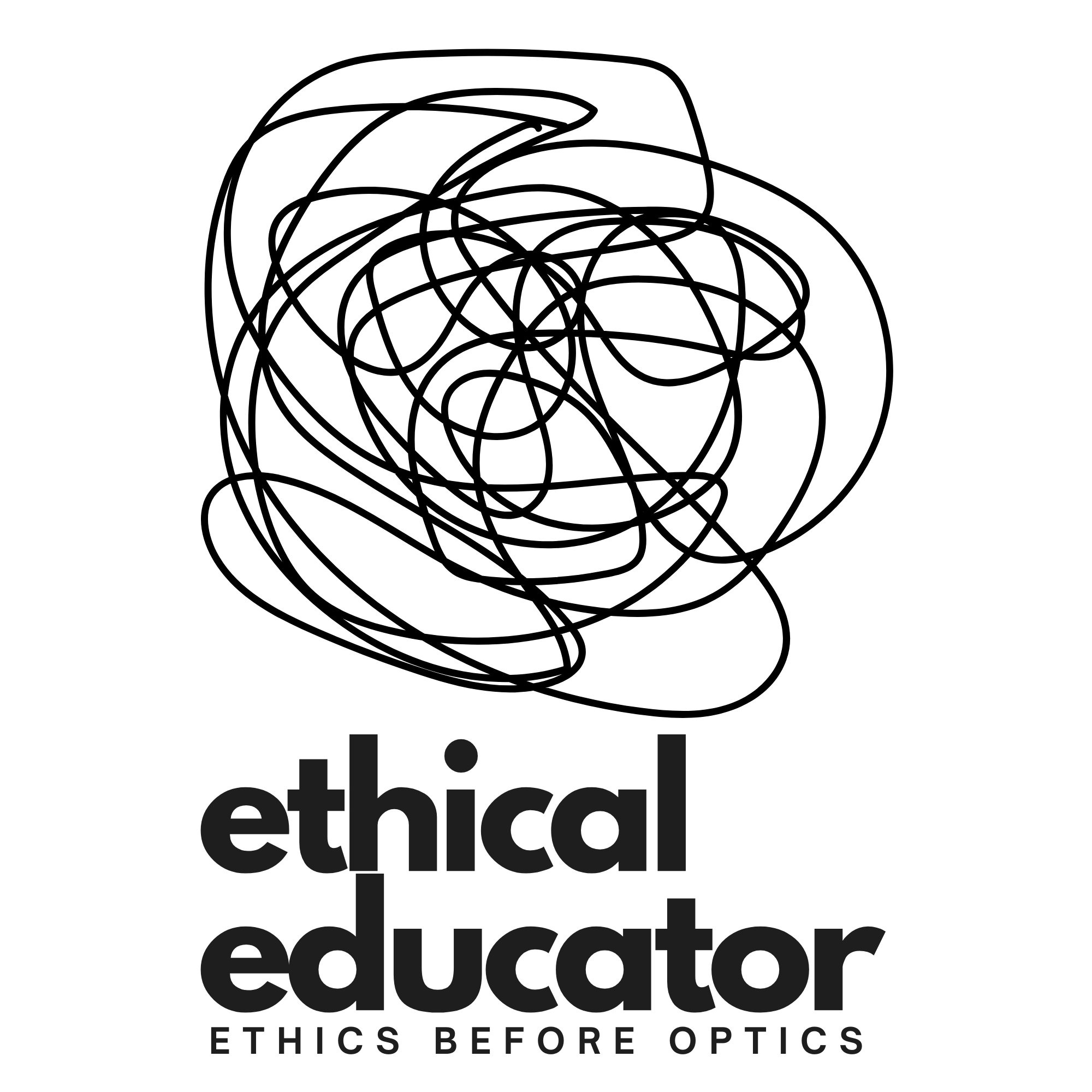 The subtle scribble beneath the logo is intentional. It represents the complexity, nuance and real-life messiness of early childhood leadership. Ethical practice is rarely a straight line. Decisions are layered, situations are sensitive and leadership requires reflection, courage and integrity. While the typography of ethical educator is bold, grounded and clear, the scribble acknowledges the reality behind the scenes — the questions, the grey areas, the constant professional judgement. Placed beneath the words “Ethics Before Optics,” the scribble symbolises that ethics sit underneath everything. Even when practice feels complex or imperfect, the foundation must always be integrity. It reminds us that strong leadership is not about looking polished — it’s about doing what is right, even when it’s difficult.
